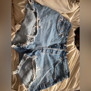 Levi's Blue Distressed Jean Shorts 501s